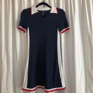Cute Tricolor Polo Mini Dress